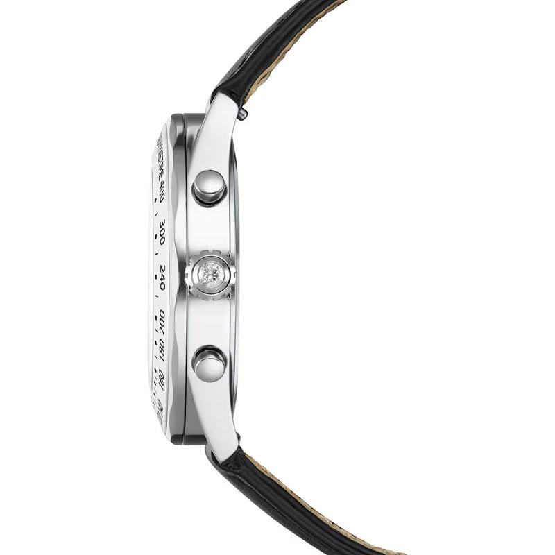 Swarovski Dextera Watch, Swiss Made, Leather bracelet, Silver tone, Stainless Steel
