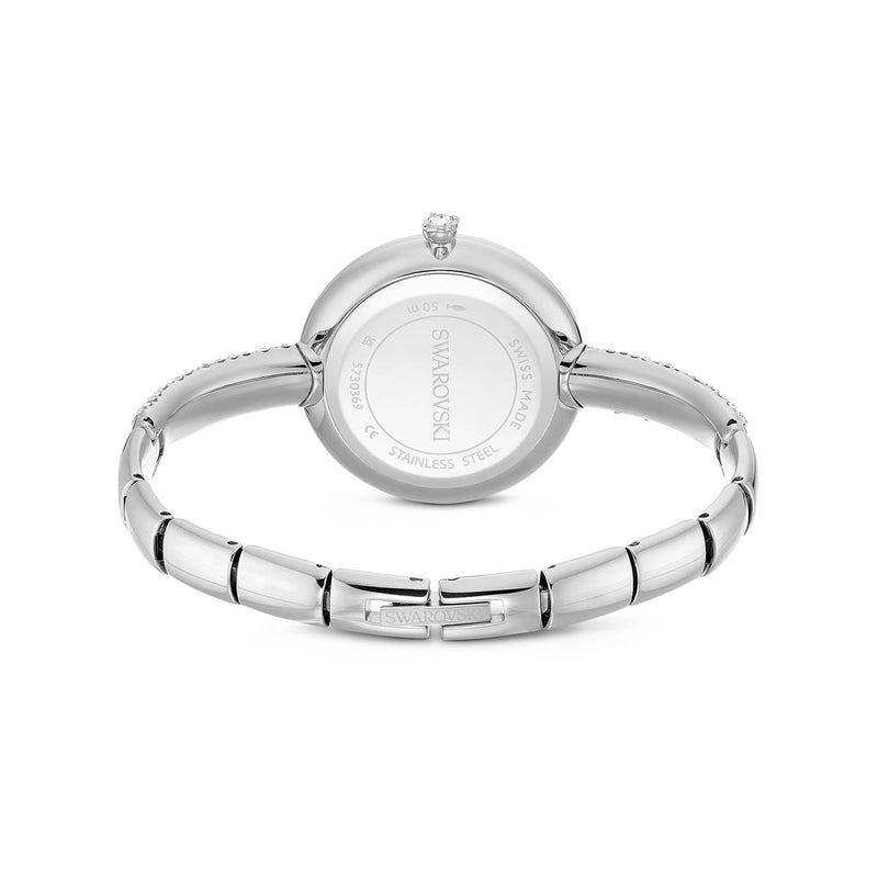 Swarovski Sublima bangle watch, Swiss Made, Metal bracelet, Silver tone, Stainless steel
