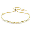 Swarovski Matrix Tennis bracelet, Round Small & Large cut, White, Gold-tone plated