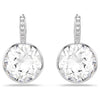 Swarovski Millenia drop earrings, Round cut, White, Rhodium plated