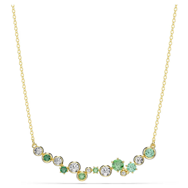 Swarovski Constella necklace, Mixed cuts, Green, Gold-tone plated