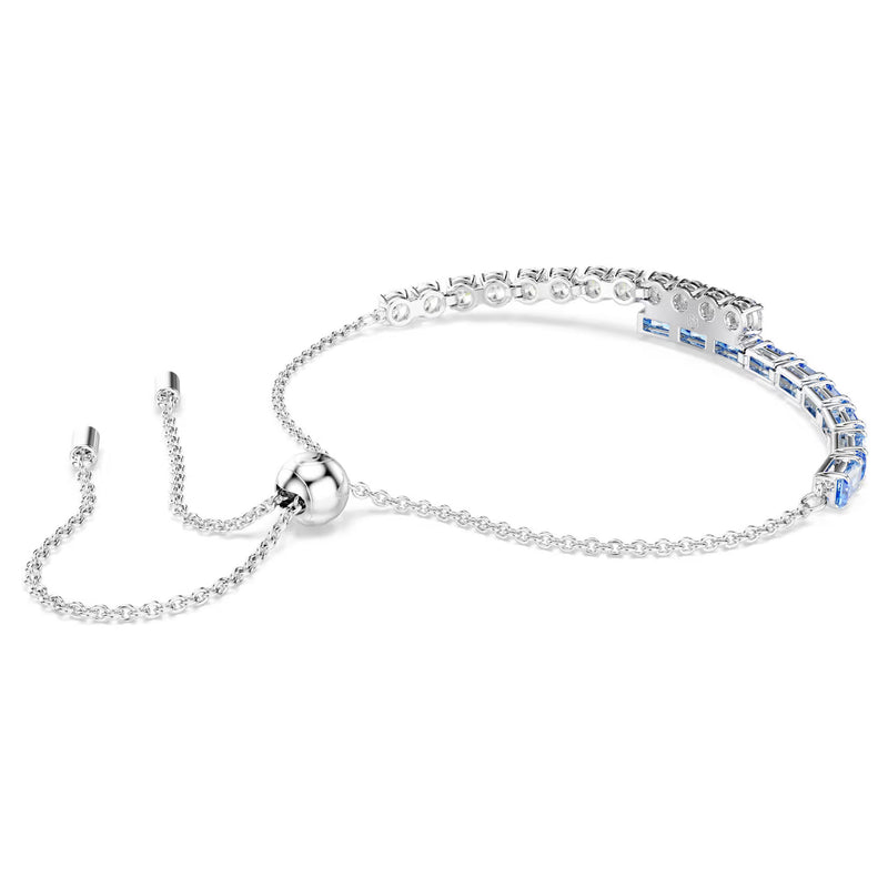 Swarovski Matrix bracelet, Mixed cuts, Blue, Rhodium plated