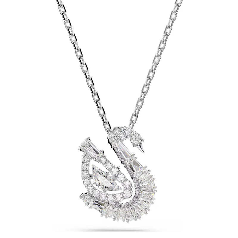 Swarovski Swan pendant, Mixed cuts, Swan, White