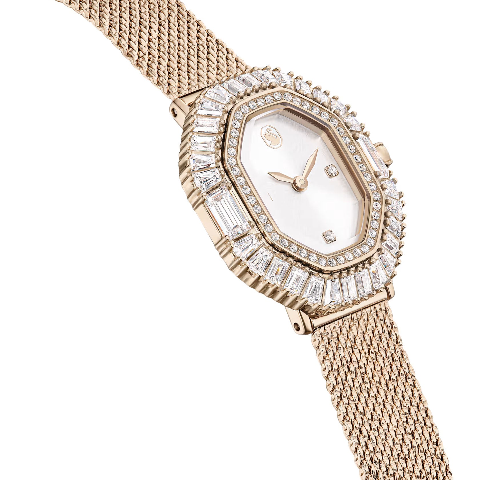 Swarovski Matrix Octagon watch, Metal bracelet, Gold tone