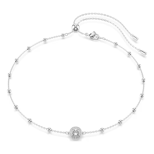 Swarovski Una Angelic pendant, Round cut, Double sided motifs, White, Rhodium plated