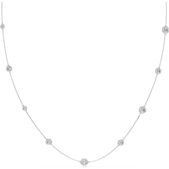 Swarovski Una Angelic strandage, Round cut, White, Rhodium plated