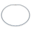 Swarovski Una Angelic Tennis necklace, Round cut, Blue, Rhodium plated