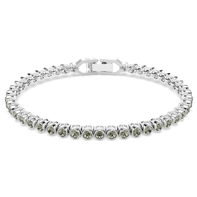 Swarovski Imber Emily Tennis bracelet, Round cut, Black, Rhodium plated