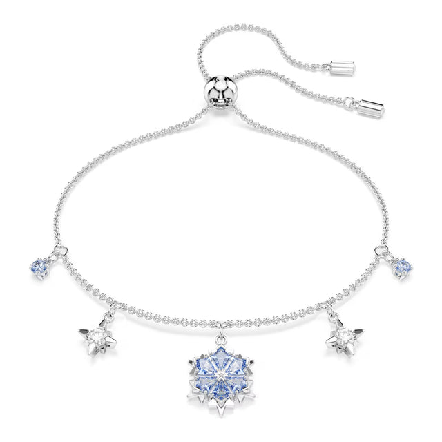Swarovski Magic bracelet, Snowflake, Blue, Rhodium plated