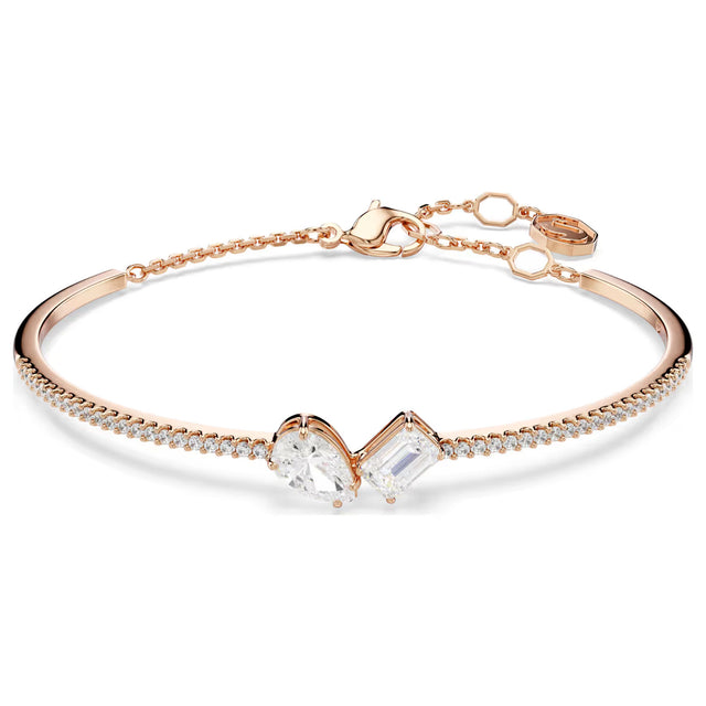 Swarovski Mesmera bracelet, White, Round cut, Rose gold-tone plated