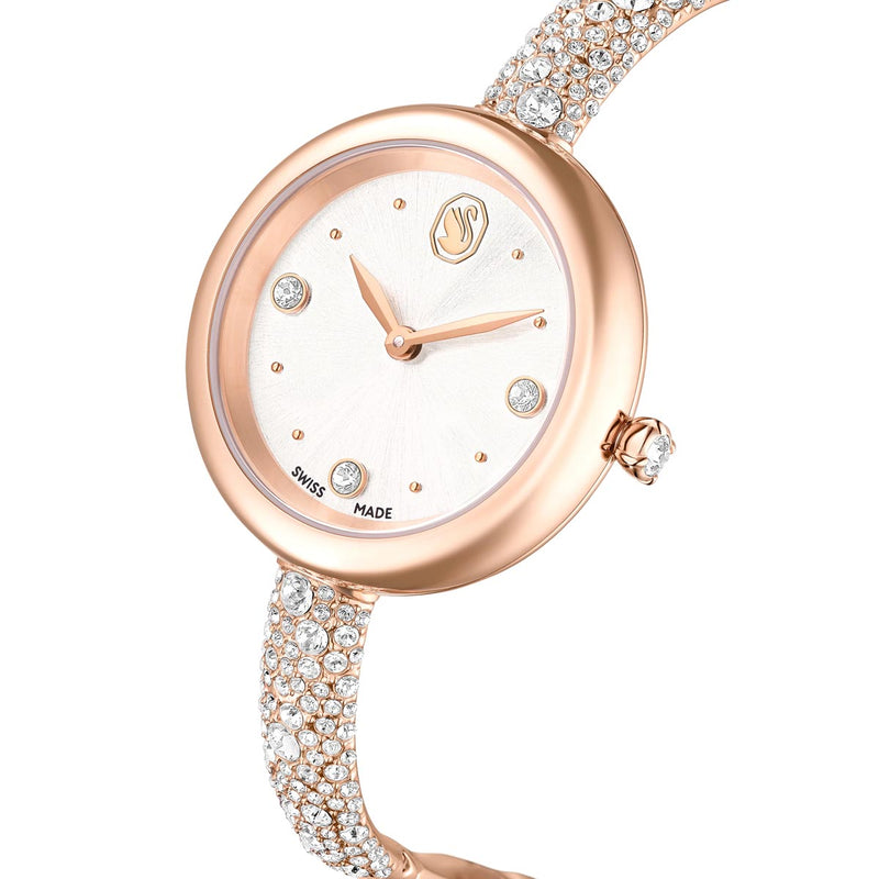 Swarovski Sublima bangle watch, Swiss Made, Metal bracelet, Rose gold tone, Rose gold-tone finish