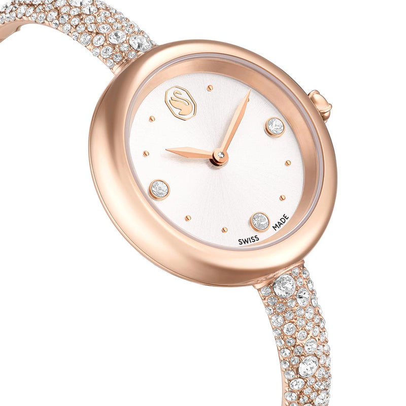 Swarovski Sublima bangle watch, Swiss Made, Metal bracelet, Rose gold tone, Rose gold-tone finish