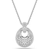 Swarovski Sublima pendant, Hoop, White, Rhodium plated