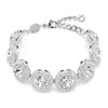 Swarovski Una bracelet, Round cut, Angel, Rhodium plated