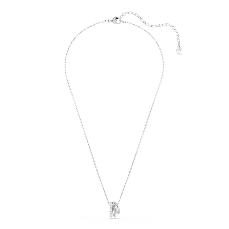 Swarovski Hyperbola pendant, Round cut, White, Rhodium plated