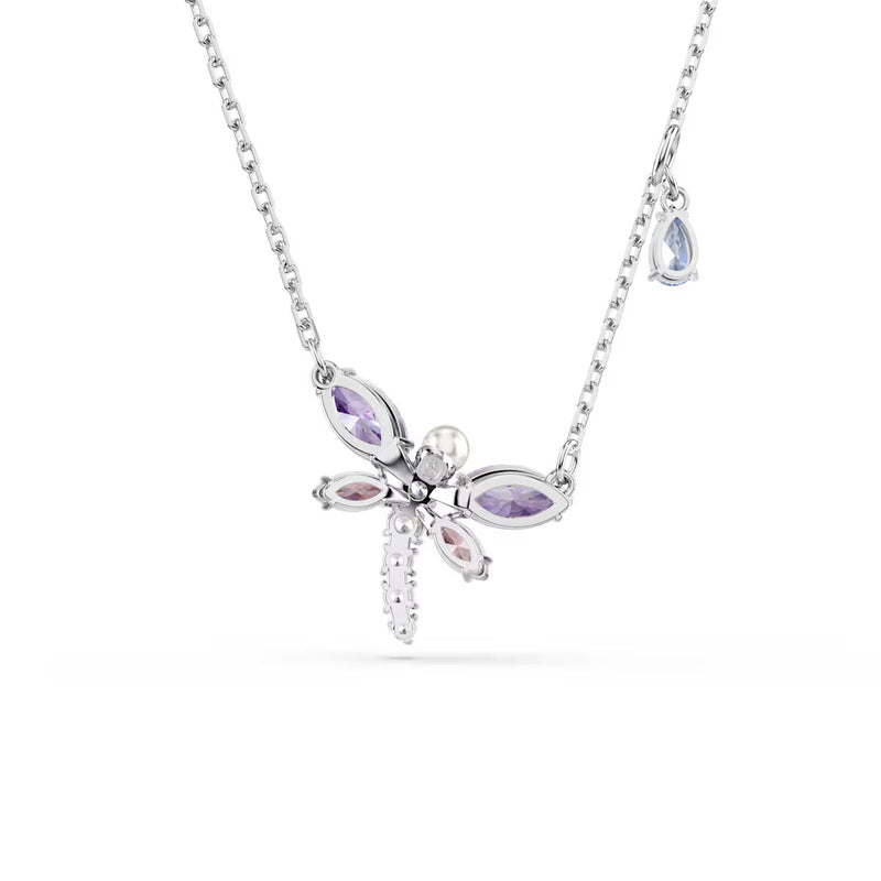 Swarovski x Ariana Grande pendant, Mixed cuts, Dragonfly, Multicolored, Rhodium plated
