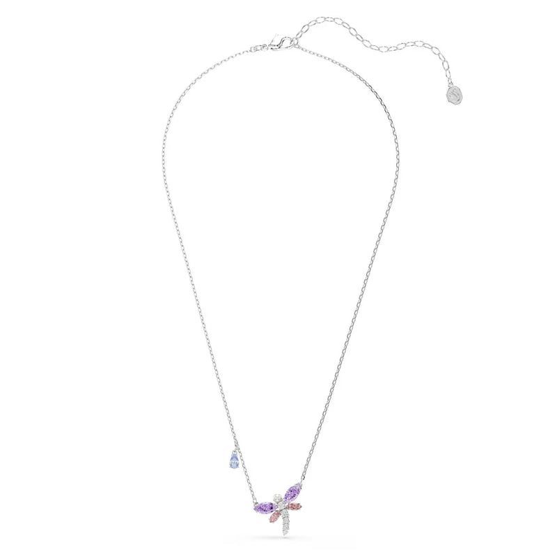 Swarovski x Ariana Grande pendant, Mixed cuts, Dragonfly, Multicolored, Rhodium plated