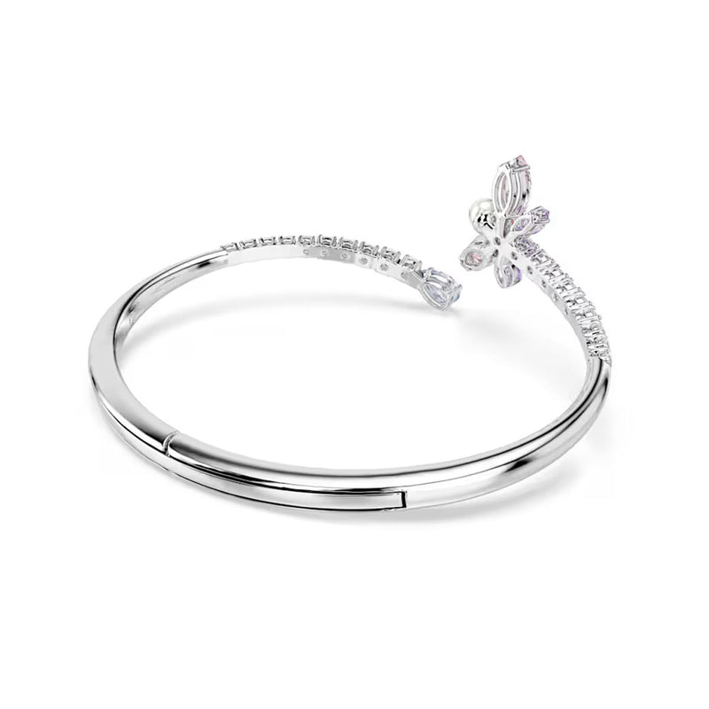 Swarovski x Ariana Grande bangle, Mixed cuts, Dragonfly, Multicolored, Rhodium plated