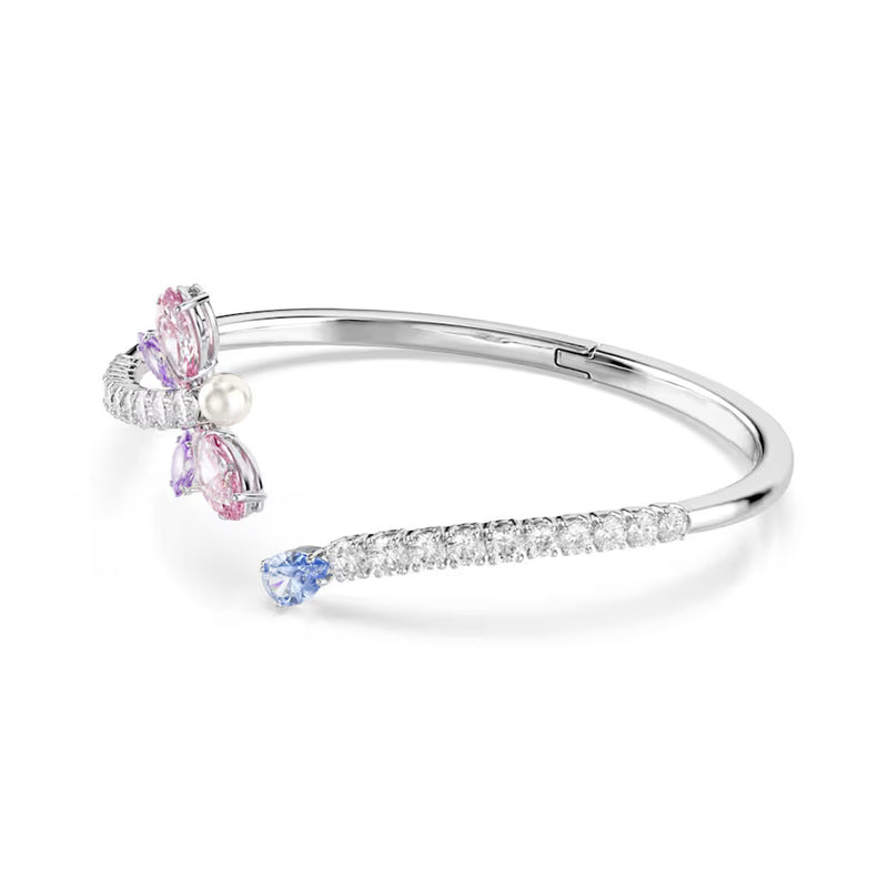 Swarovski x Ariana Grande bangle, Mixed cuts, Dragonfly, Multicolored, Rhodium plated