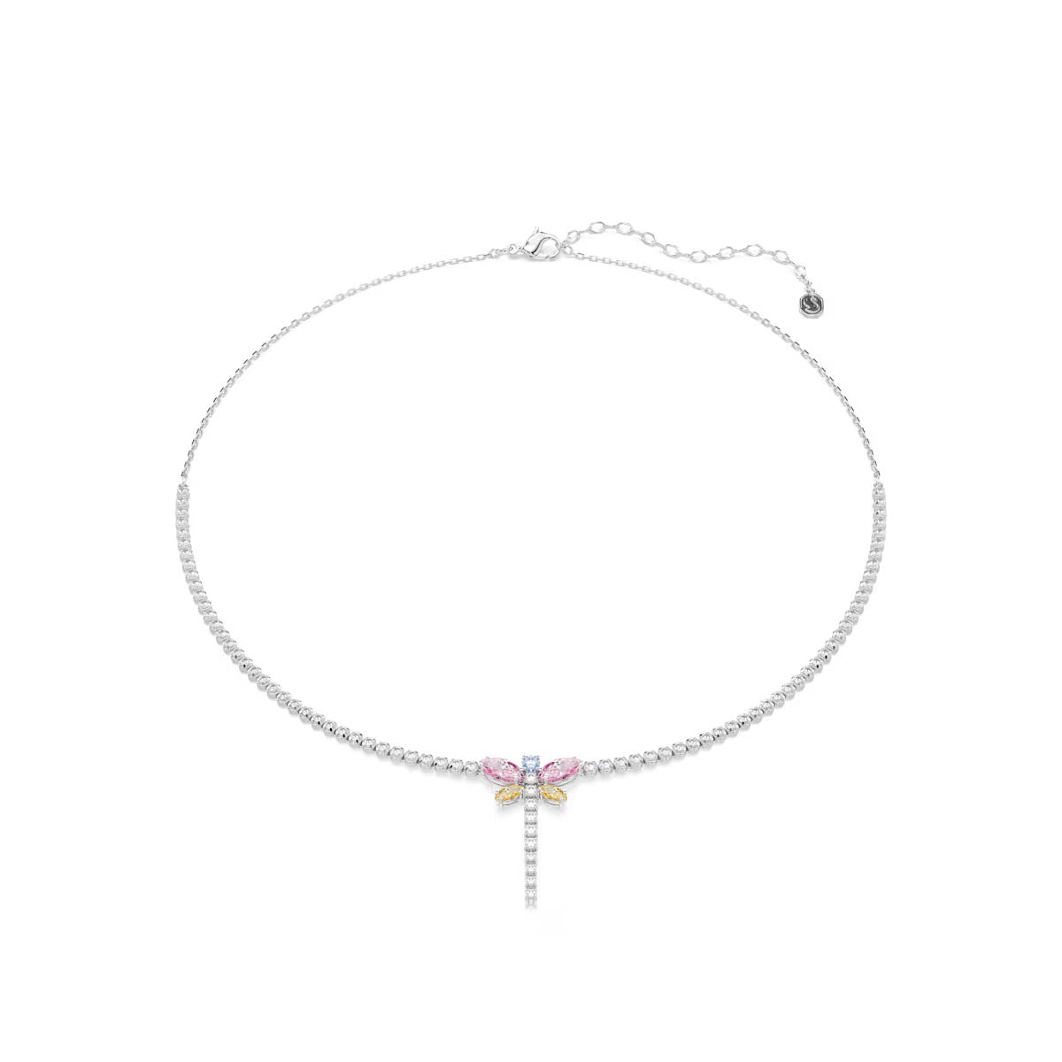 Swarovski Meteora layered pendant, White, Rose gold-tone plated
