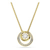 Swarovski Hyperbola pendant, Round cut, White, Gold-tone plated