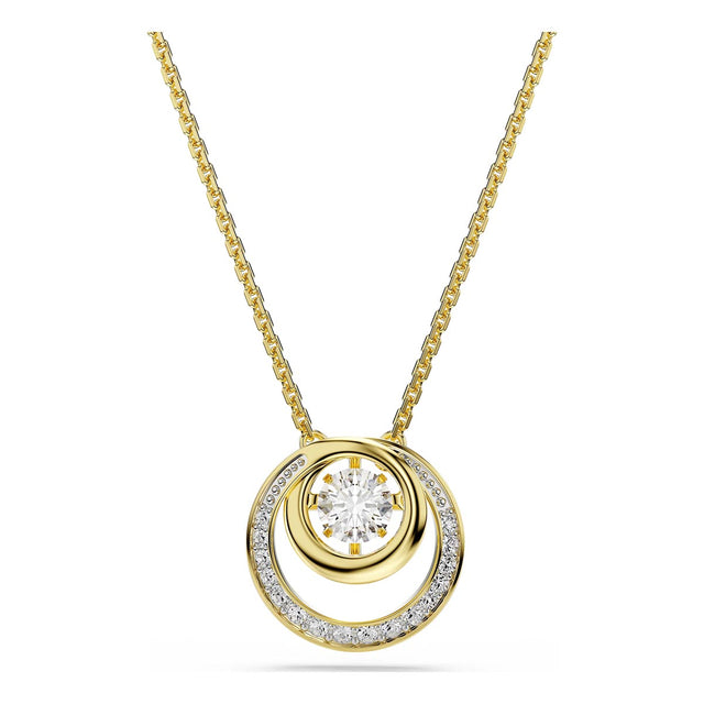Swarovski Hyperbola pendant, Round cut, White, Gold-tone plated