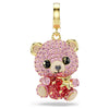 Swarovski Idyllia charm, Mixed cuts, Teddy, Pink, Gold-tone plated
