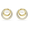 Swarovski Hyperbola stud earrings, Round cut, White, Gold-tone plated