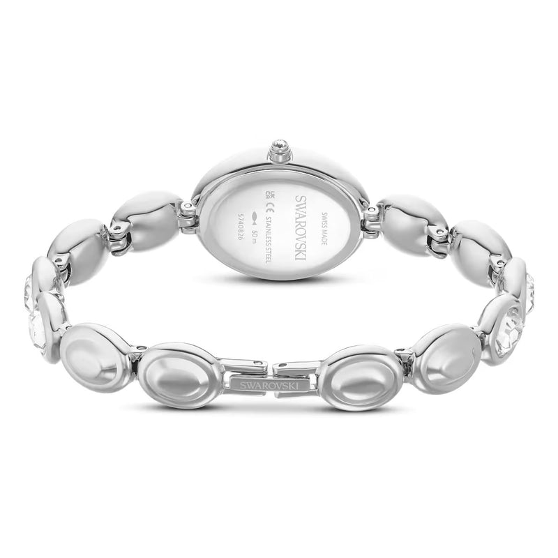 Swarovski Imber oval watch, Swiss Made, Metal bracelet, Silver tone, Stainless steel