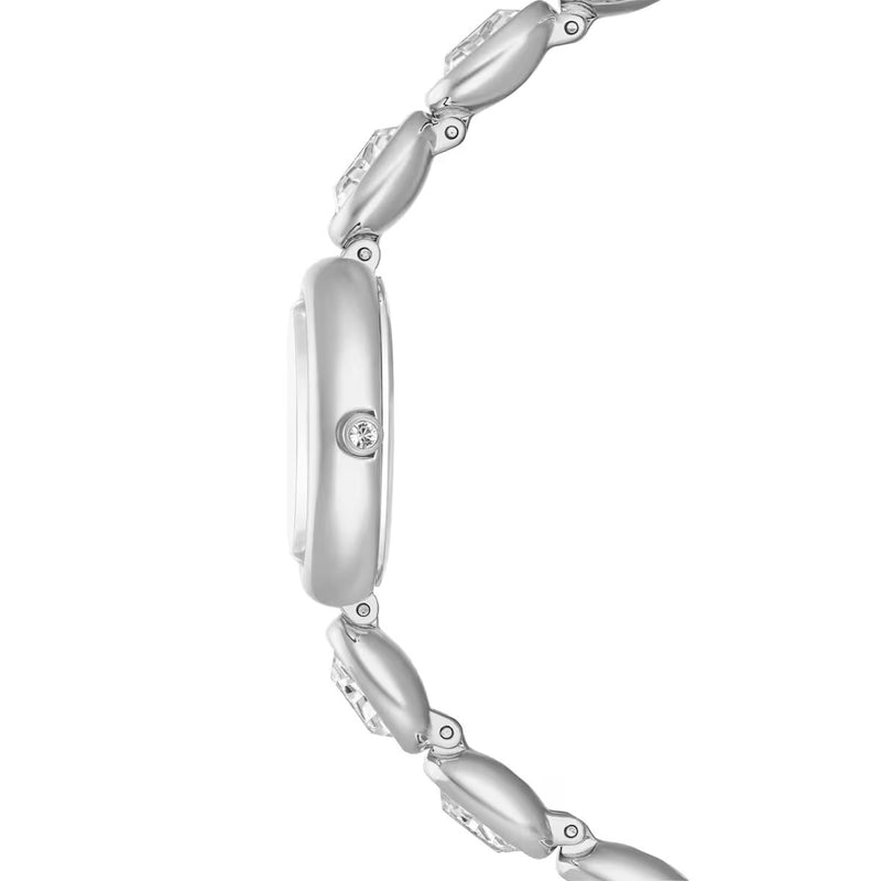 Swarovski Imber oval watch, Swiss Made, Metal bracelet, Silver tone, Stainless steel