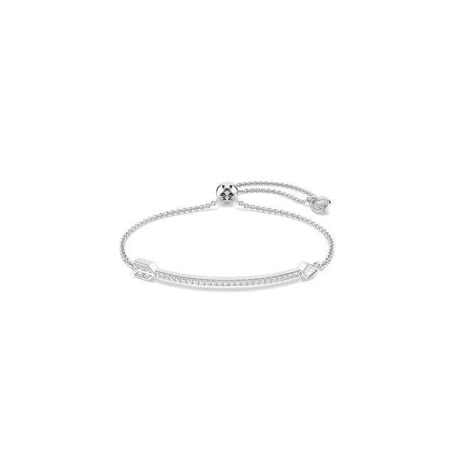 Swarovski Idyllia bracelet, Mixed cuts, Arrow, White, Rhodium plated