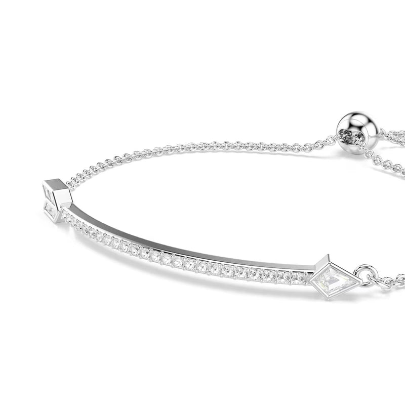 Swarovski Idyllia bracelet, Mixed cuts, Arrow, White, Rhodium plated