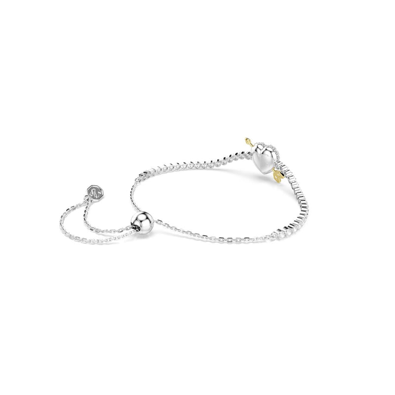 Swarovski Idyllia bracelet, Mixed cuts, Heart with arrow, White, Rhodium plated