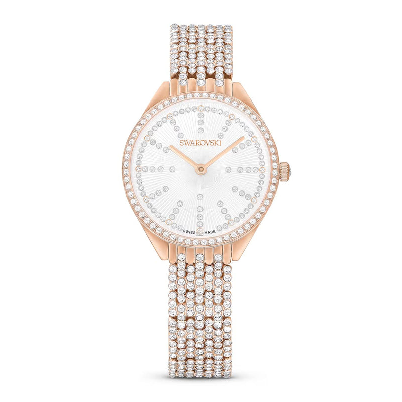 Swarovski Attract watch, Swiss Made, Metal bracelet, Rose gold tone, Rose gold-tone finish