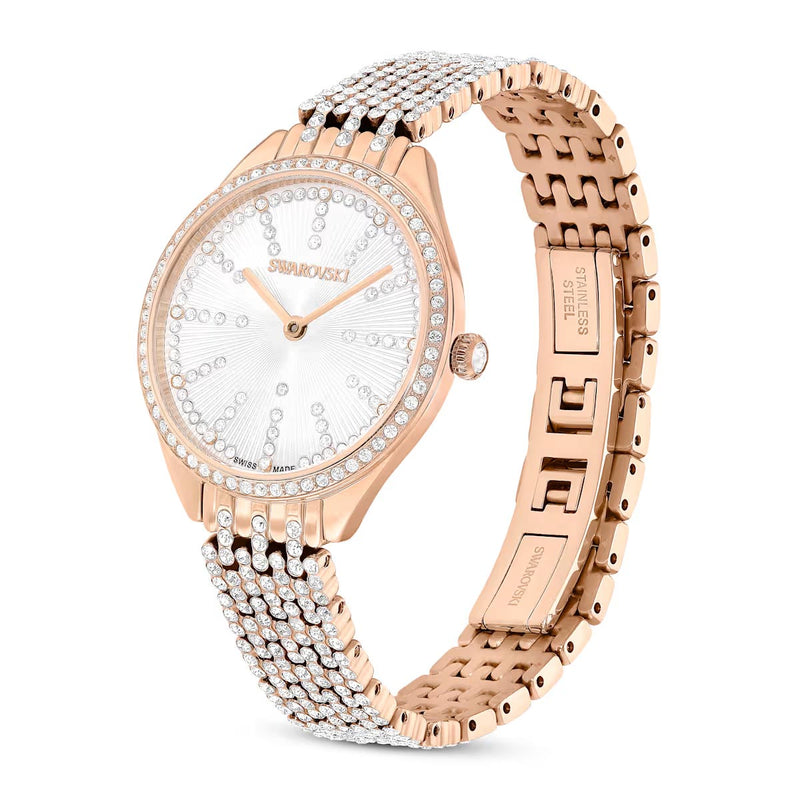 Swarovski Attract watch, Swiss Made, Metal bracelet, Rose gold tone, Rose gold-tone finish