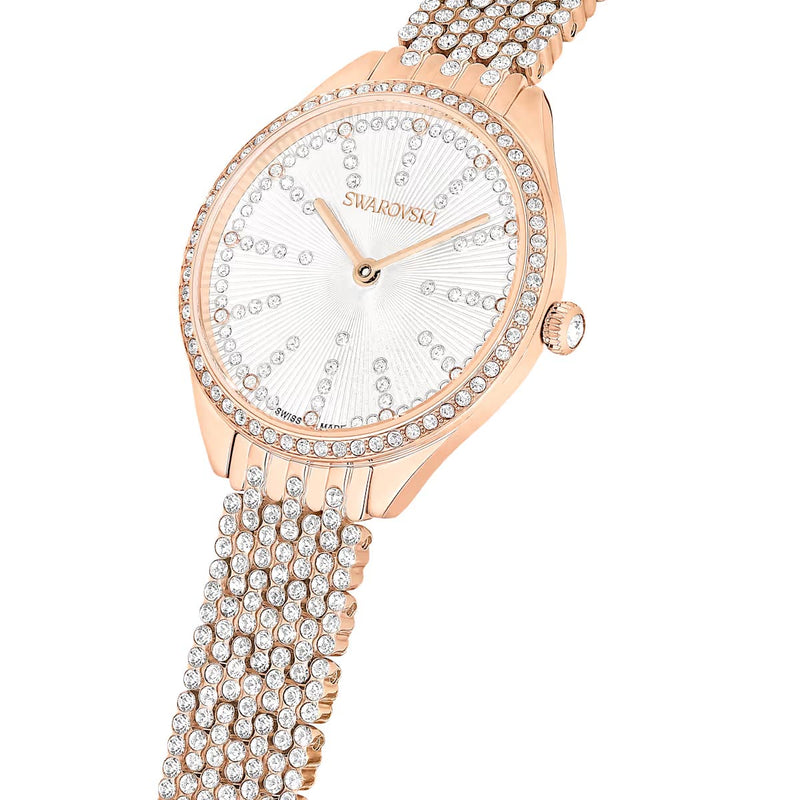 Swarovski Attract watch, Swiss Made, Metal bracelet, Rose gold tone, Rose gold-tone finish