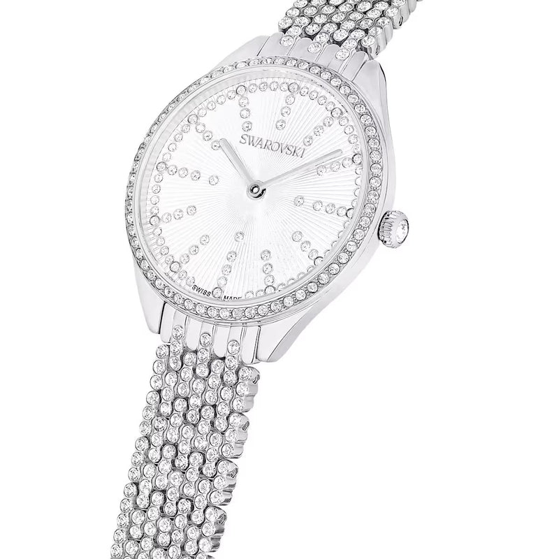 Swarovski Attract watch, Swiss Made, Metal bracelet, Silver tone, Stainless steel