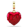 Swarovski Idyllia charm, Round cut, Heart, Red, Gold-tone plated