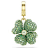 Swarovski Idyllia charm, Clover, Green, Gold-tone plated
