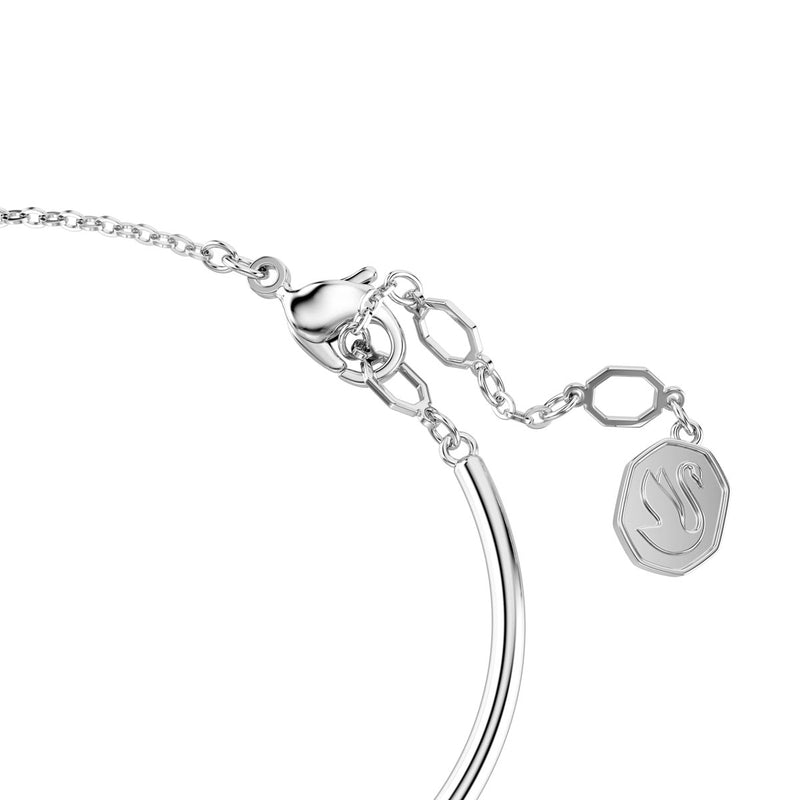 Swarovski Constella bangle, Round cut, Dancing stone, White, Rhodium plated