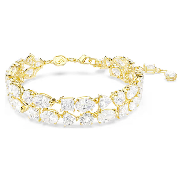Swarovski Mesmera bracelet, Mixed cuts, White, Gold-tone plated