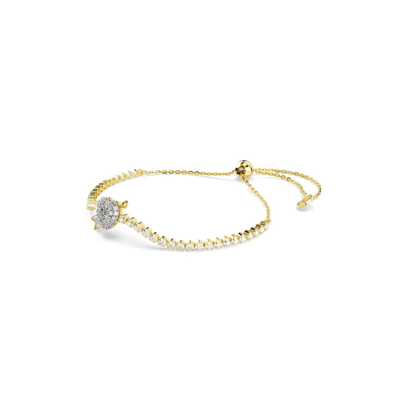 Swarovski Idyllia bracelet, Mixed cuts, Heart with arrow, White, Gold-tone plated