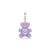 Swarovski Idyllia charm, Mixed cuts, Teddy, Purple, Rhodium plated