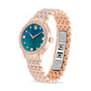 Swarovski Imber watch, Swiss Made, Metal bracelet, Green, Rose gold-tone finish