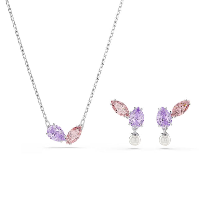 Swarovski x Ariana Grande set, Mixed cuts, Multicolored, Rhodium plated