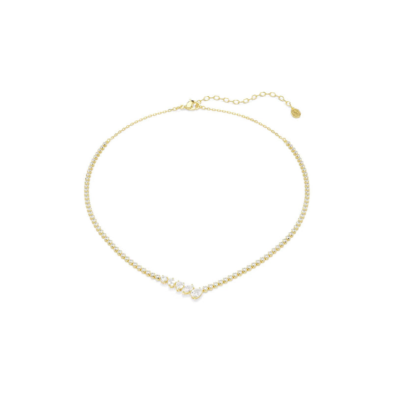 Swarovski Mesmera necklace, Mixed cuts, White, 18K gold finish
