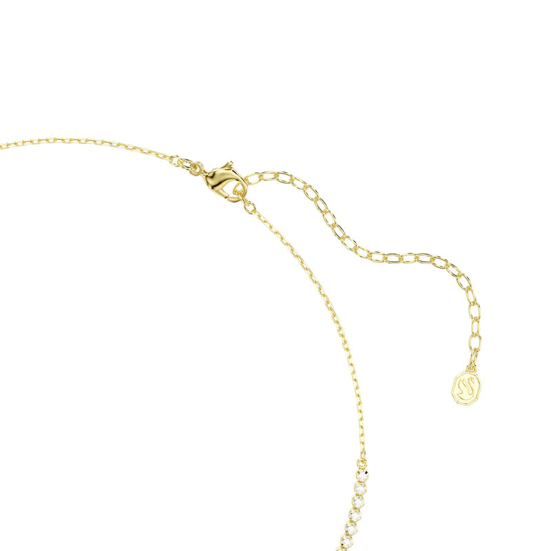 Swarovski Mesmera necklace, Mixed cuts, White, 18K gold finish