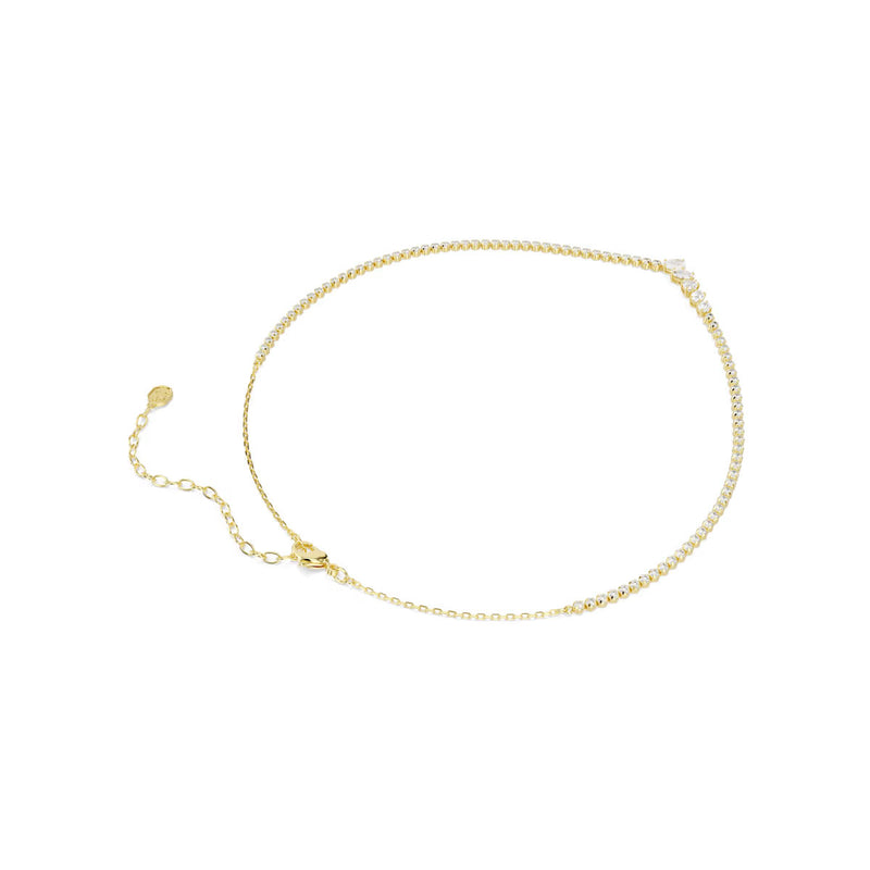 Swarovski Mesmera necklace, Mixed cuts, White, 18K gold finish