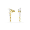 Swarovski Mesmera drop earrings, Mixed cuts, White, 18K gold finish