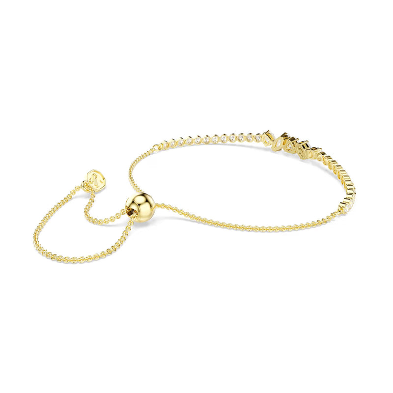Swarovski Mesmera bracelet, Mixed cuts, White, 18K gold finish